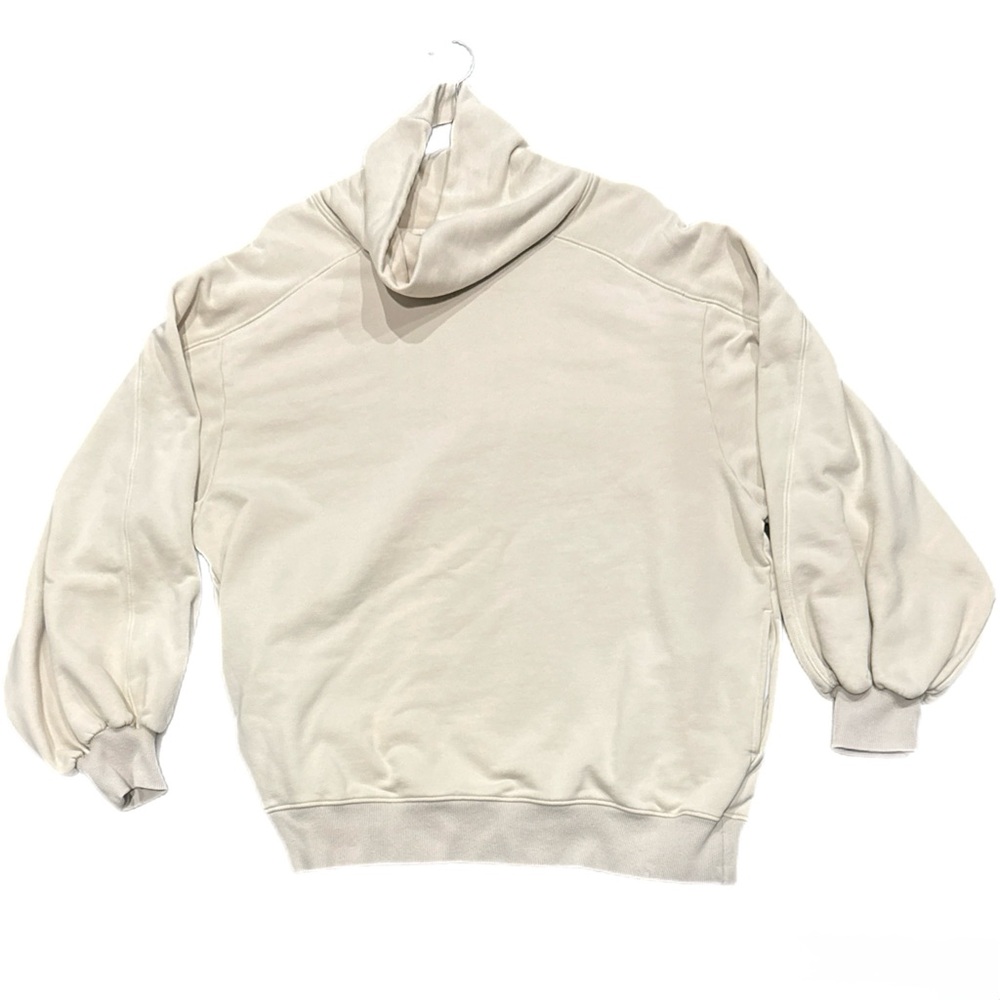 NAP Loungewear Cream Boxy Turtleneck Sweatshirt | Size Small | Like New - Picture 2 of 5